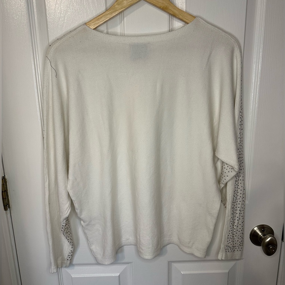 LIV Milano Knit Beaded Raglan Sleeve Womens Sweater Size Large City Chic Luxe - Picture 2 of 7
